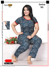 ivanyas new printed net nightsuit cordset with pocket, comfortable lounge wear for sleep in L or XL size